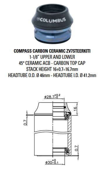 Columbus Compass Integrated Headset 1-1/8